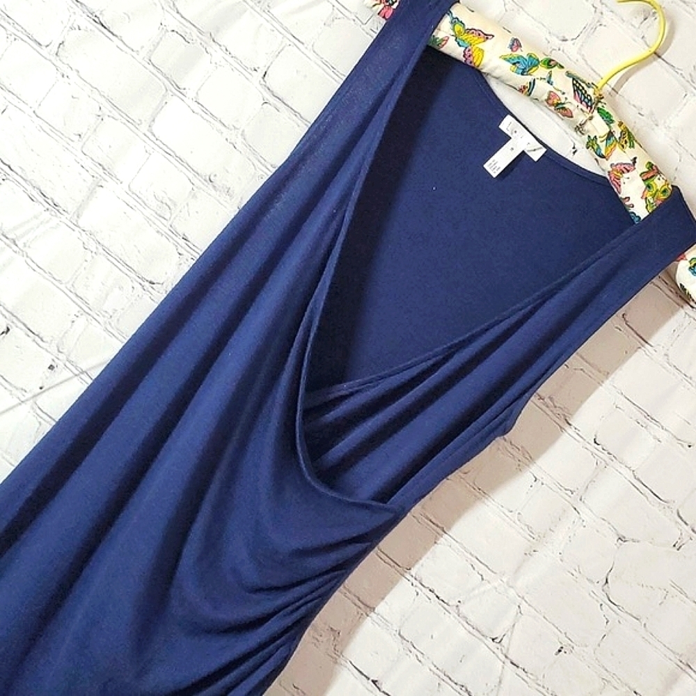 Leith Plunge V-neck Sleeveless Royal Blue Stretchy Bodycon Maxi Dress Size Med - Picture 4 of 16